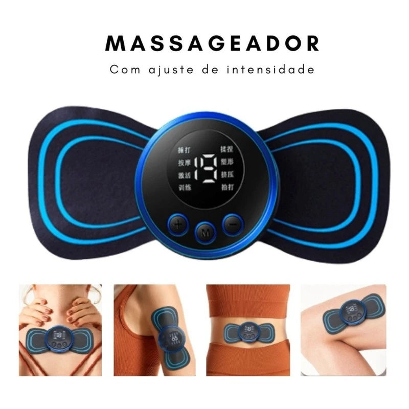 Mini massageador elétrico portátil, para alívio da dor muscular cervical