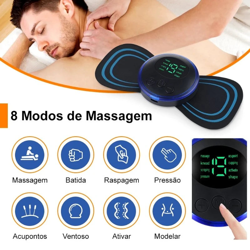 Mini massageador elétrico portátil, para alívio da dor muscular cervical