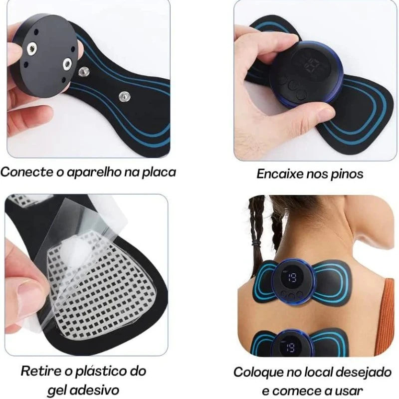 Mini massageador elétrico portátil, para alívio da dor muscular cervical