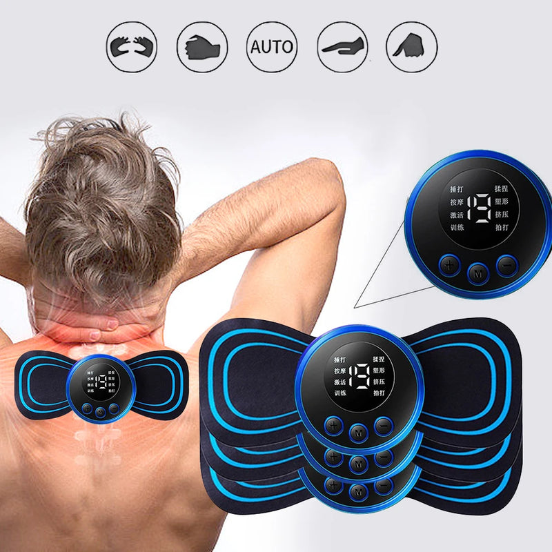 Mini massageador elétrico portátil, para alívio da dor muscular cervical