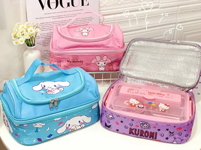 Bolsa térmica Impermeável Hello Kitty Kawaii,kuromi,cinnamoroll,Sanrio hello kitty Lunch Box Bag,