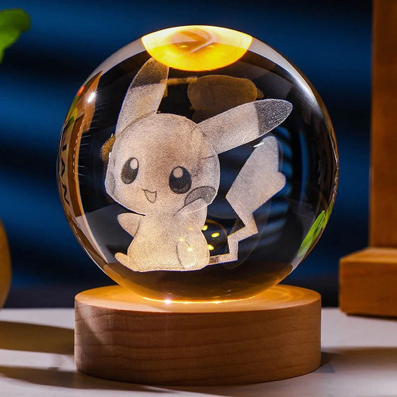 "Bola de Cristal 3D com LED – Decoração Perfeita para Fãs de Anime!"