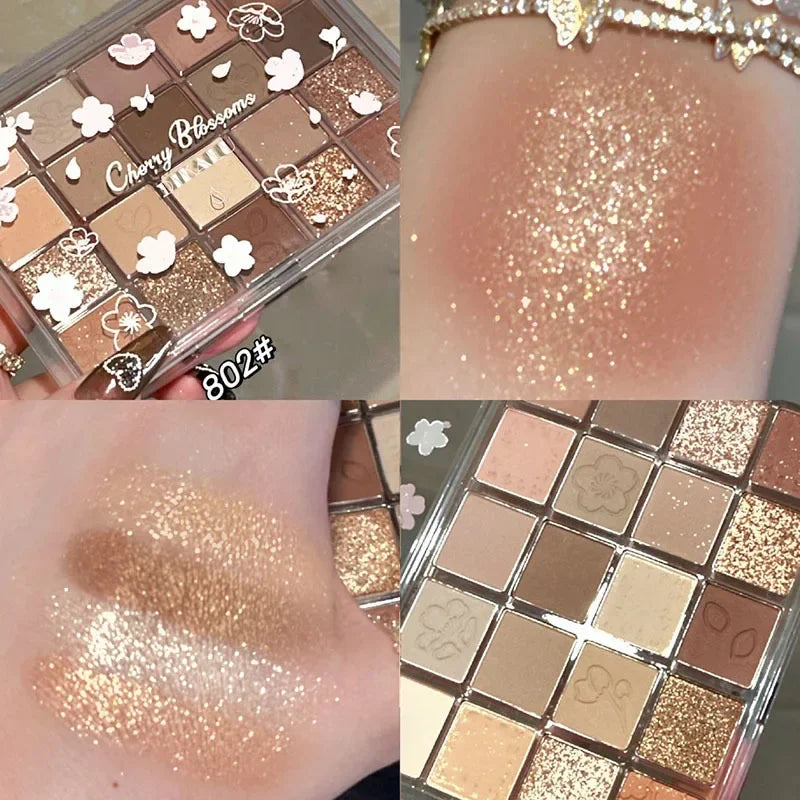 Paleta Dikalu 18 Cores, Sombra, Matte Glitter Cosmético Maquiagem para Olhos.