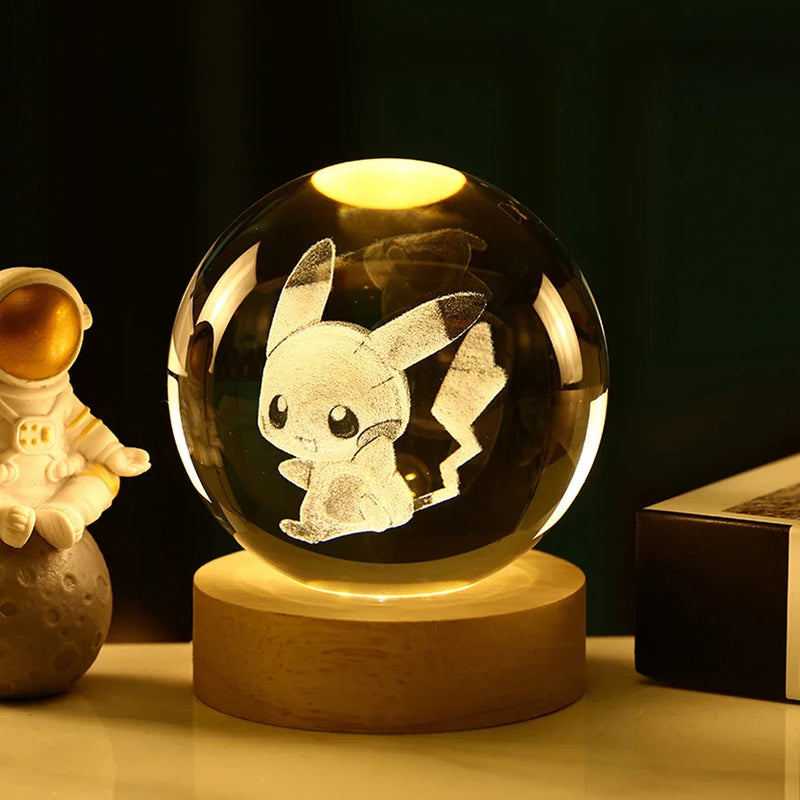 "Bola de Cristal 3D com LED – Decoração Perfeita para Fãs de Anime!"