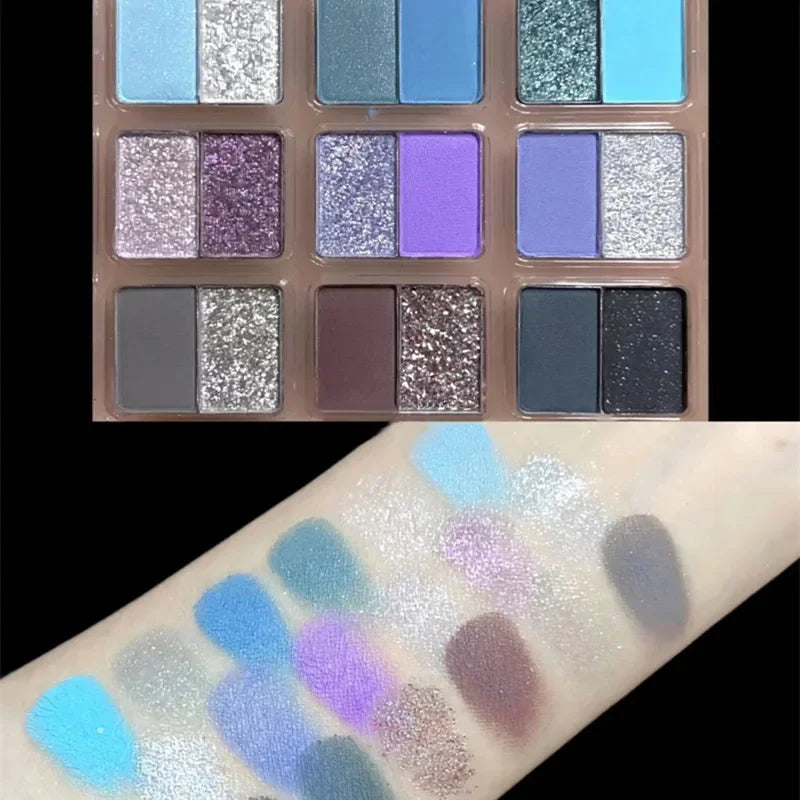 Paleta Dikalu 18 Cores, Sombra, Matte Glitter Cosmético Maquiagem para Olhos.