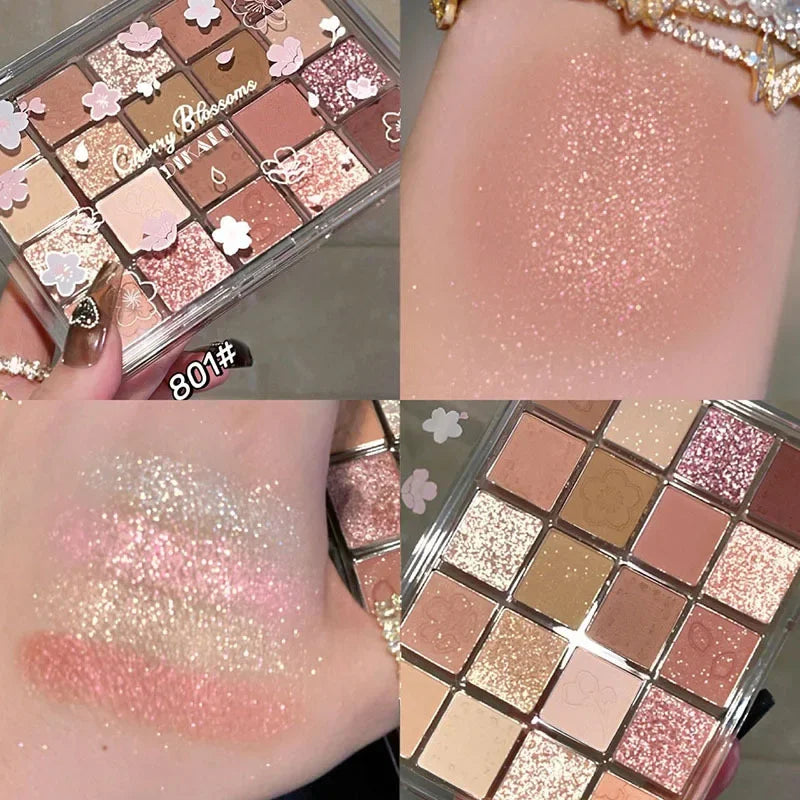 Paleta Dikalu 18 Cores, Sombra, Matte Glitter Cosmético Maquiagem para Olhos.