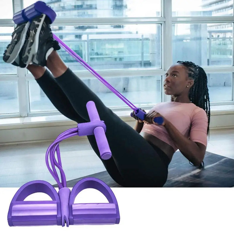 ELÁSTICO EXTENSOR COM PEDAL PARA GINÁSTICA E MUSCULAÇÃO